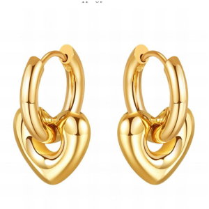 Puffed Heart Hoops